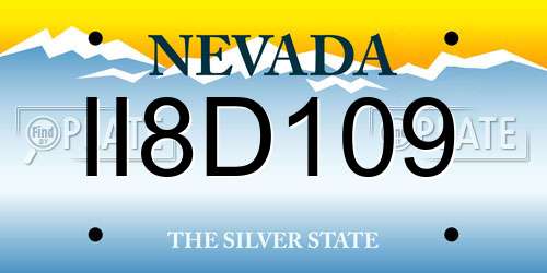 II8D109 Nevada License Plate