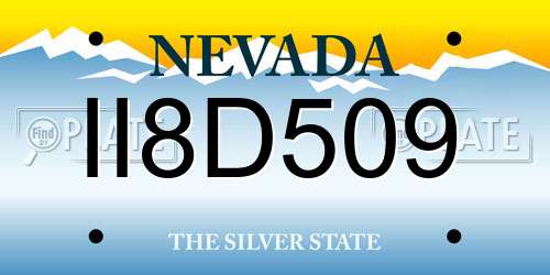 II8D509 Nevada License Plate