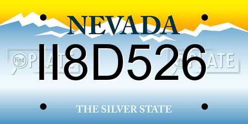 II8D526 Nevada License Plate