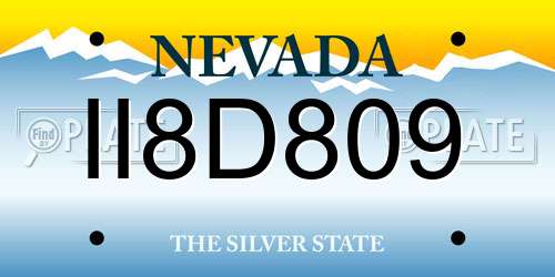 II8D809 Nevada License Plate