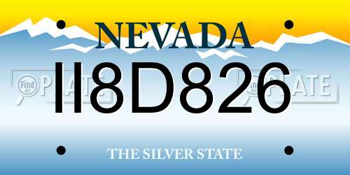 II8D826 Nevada License Plate