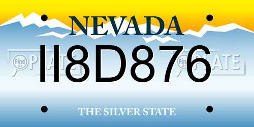 II8D876 Nevada License Plate