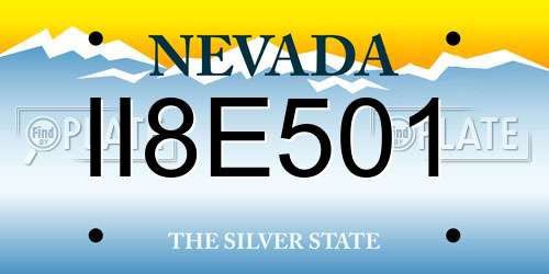 II8E501 Nevada License Plate