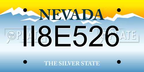 II8E526 Nevada License Plate