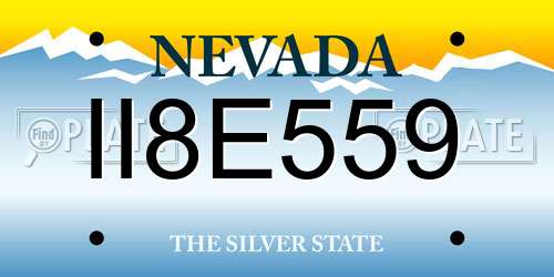 II8E559 Nevada License Plate