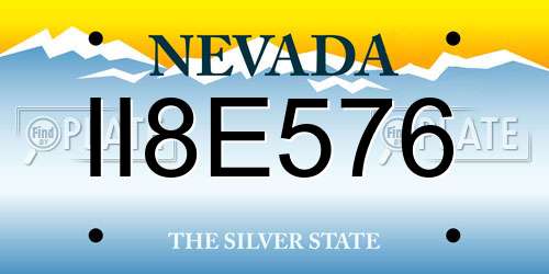 II8E576 Nevada License Plate