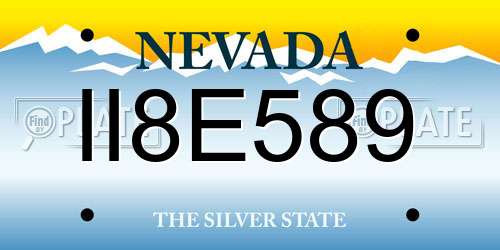 II8E589 Nevada License Plate
