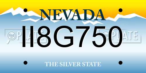 II8G750 Nevada License Plate