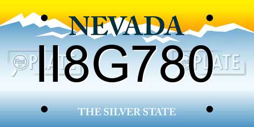 II8G780 Nevada License Plate