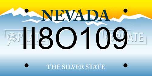II8O109 Nevada License Plate