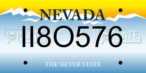 II8O576 Nevada License Plate