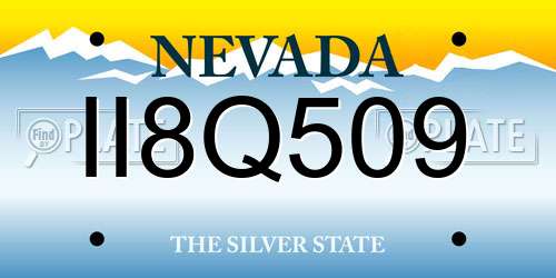 II8Q509 Nevada License Plate