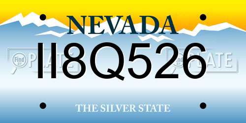 II8Q526 Nevada License Plate