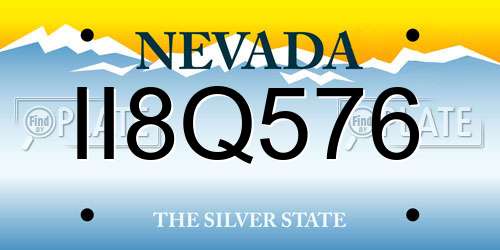 II8Q576 Nevada License Plate