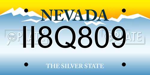 II8Q809 Nevada License Plate