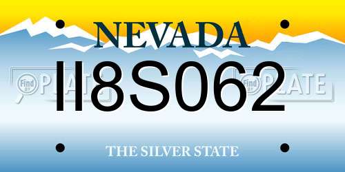 II8S062 Nevada License Plate
