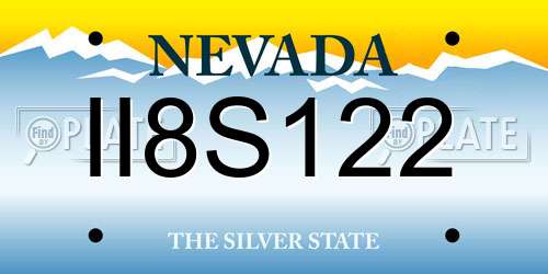 II8S122 Nevada License Plate