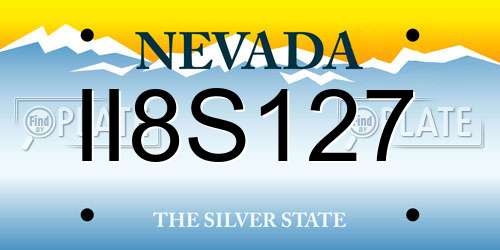 II8S127 Nevada License Plate