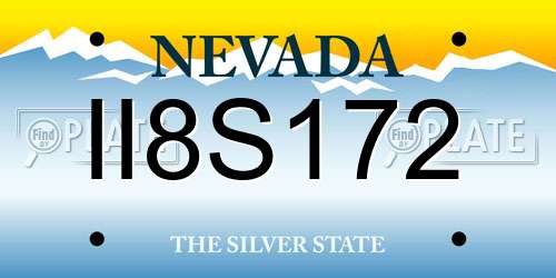 II8S172 Nevada License Plate