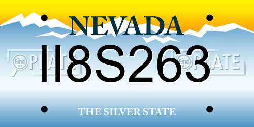II8S263 Nevada License Plate