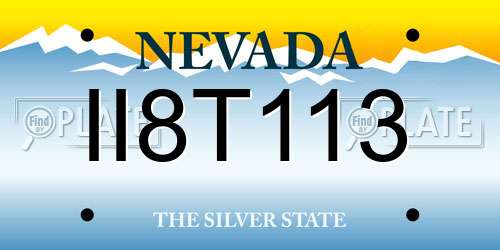 II8T113 Nevada License Plate