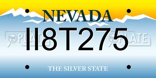 II8T275 Nevada License Plate