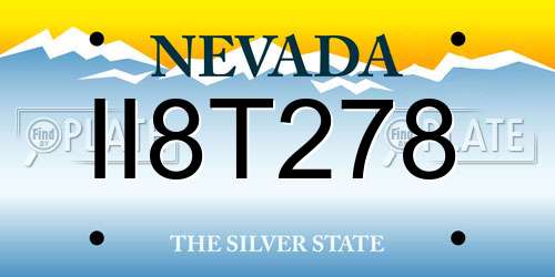 II8T278 Nevada License Plate