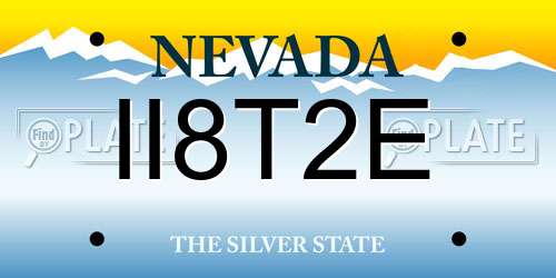 II8T2E Nevada License Plate