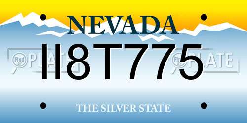 II8T775 Nevada License Plate