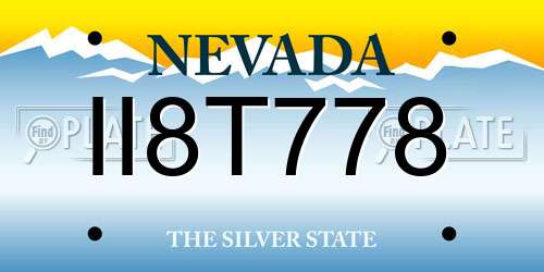 II8T778 Nevada License Plate