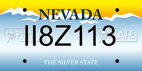 II8Z113 Nevada License Plate