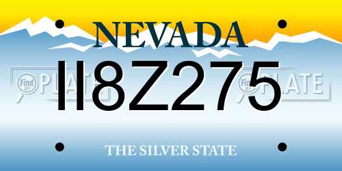 II8Z275 Nevada License Plate