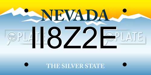 II8Z2E Nevada License Plate