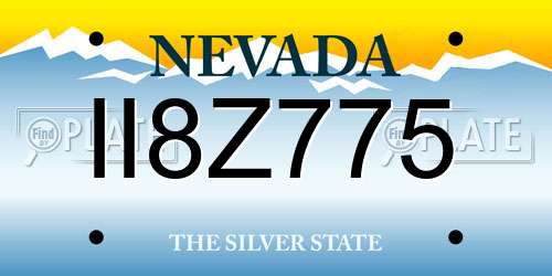 II8Z775 Nevada License Plate
