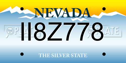 II8Z778 Nevada License Plate