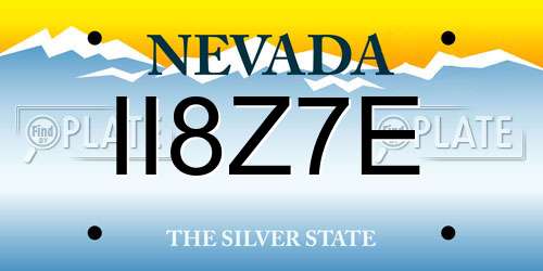 II8Z7E Nevada License Plate