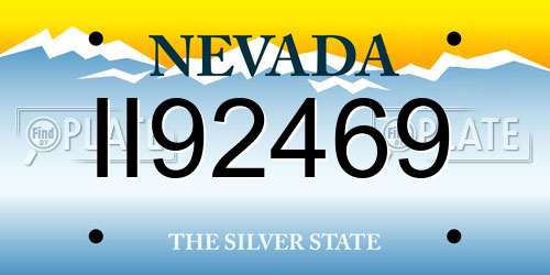 II92469 Nevada License Plate