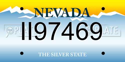 II97469 Nevada License Plate