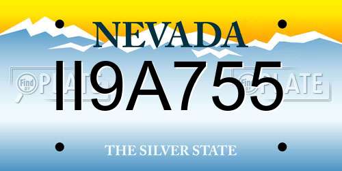 II9A755 Nevada License Plate