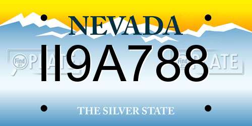 II9A788 Nevada License Plate