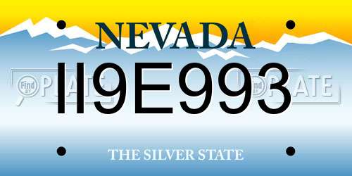 II9E993 Nevada License Plate