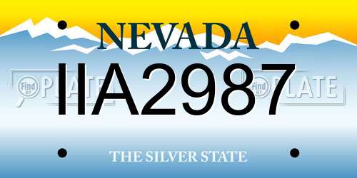 IIA2987 Nevada License Plate