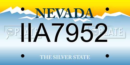 IIA7952 Nevada License Plate
