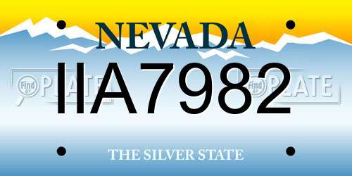 IIA7982 Nevada License Plate