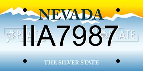 IIA7987 Nevada License Plate