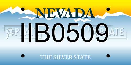 IIB0509 Nevada License Plate