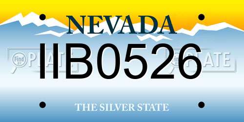 IIB0526 Nevada License Plate