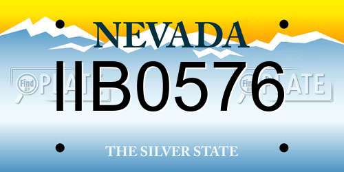 IIB0576 Nevada License Plate