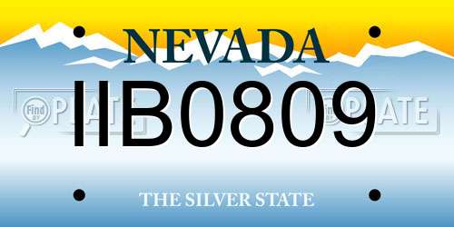IIB0809 Nevada License Plate