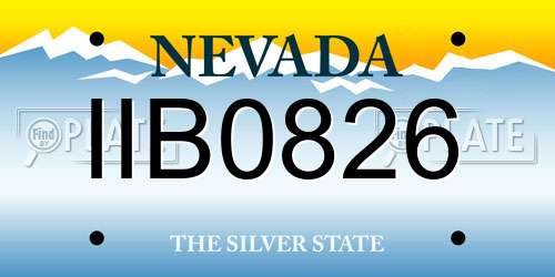 IIB0826 Nevada License Plate